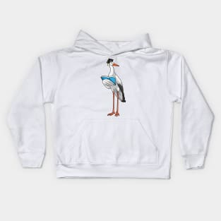 Stork as Teacher with Book Kids Hoodie